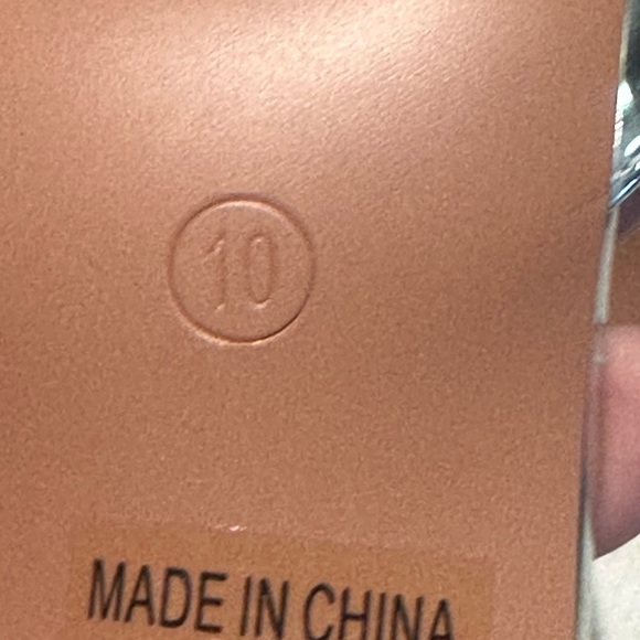 MIXX SHUZ Silver Peep Toe Heels with Rhinestone Detail Ankle Strap Size 10 - Picture 9 of 9